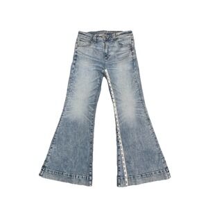 American Eagle Festival Flare Next Level Stretch Jeans Womens 8 Short Light Wash